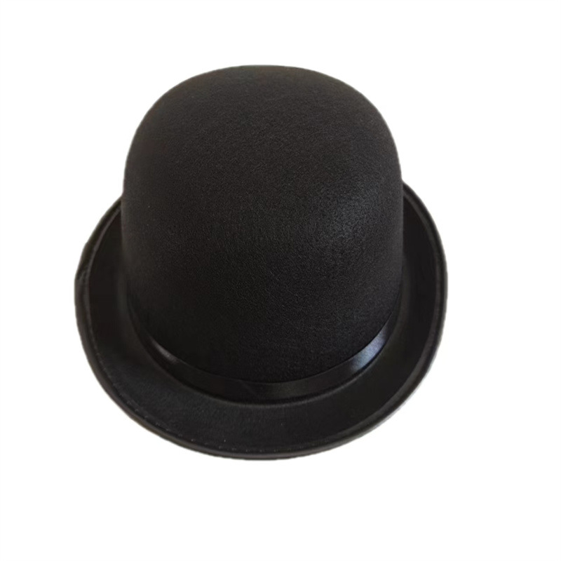 Cross-Border Halloween Hot-Selling Small Top Hat, Gentleman's Black Small Round Top Hat, Tall Hat, Magic Performance Prop