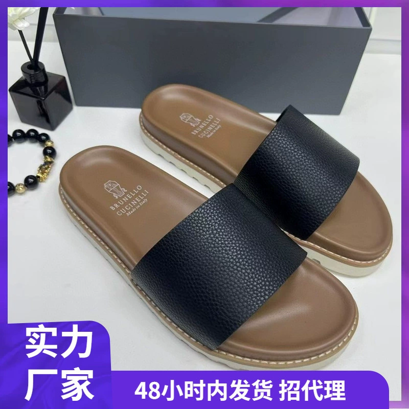 Гуанчжоуская модная обувь бренда BC Birkenstock, летние и осенние новинки 2025 года, шлепанцы с узором личи, подкладка из телячьей кожи, пляжные сандалии.
