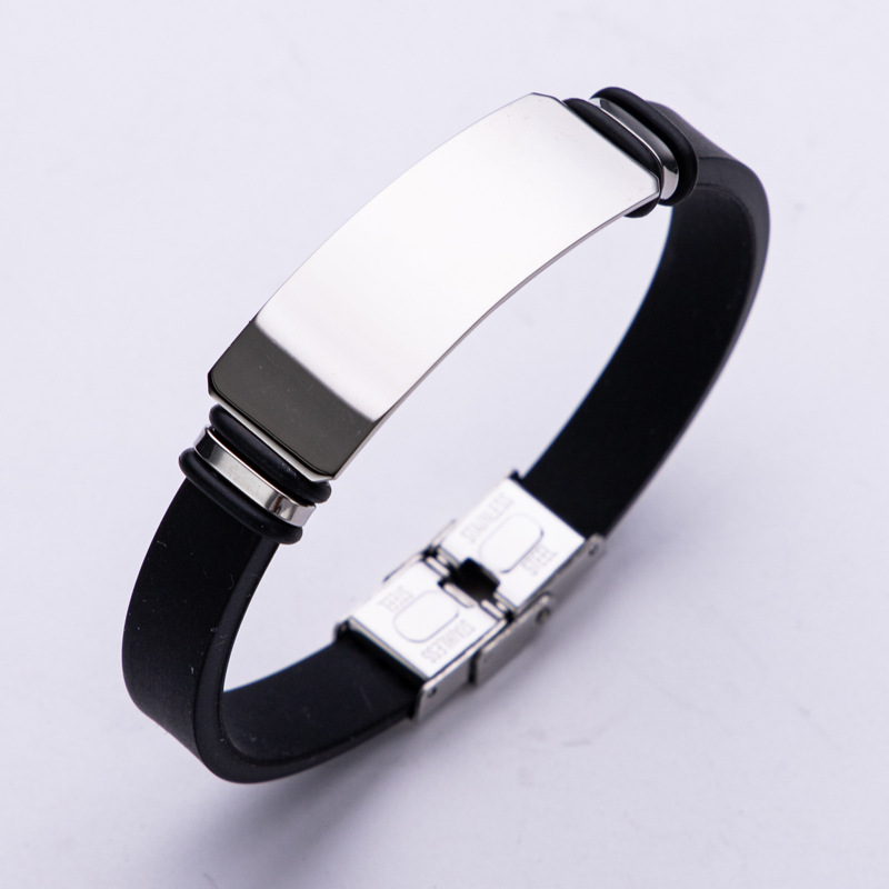 Ventas transfronterizas de caliente Europa y América personalidad simple pulsera de baloncesto de acero de aluminio pulsera de acero inoxidable