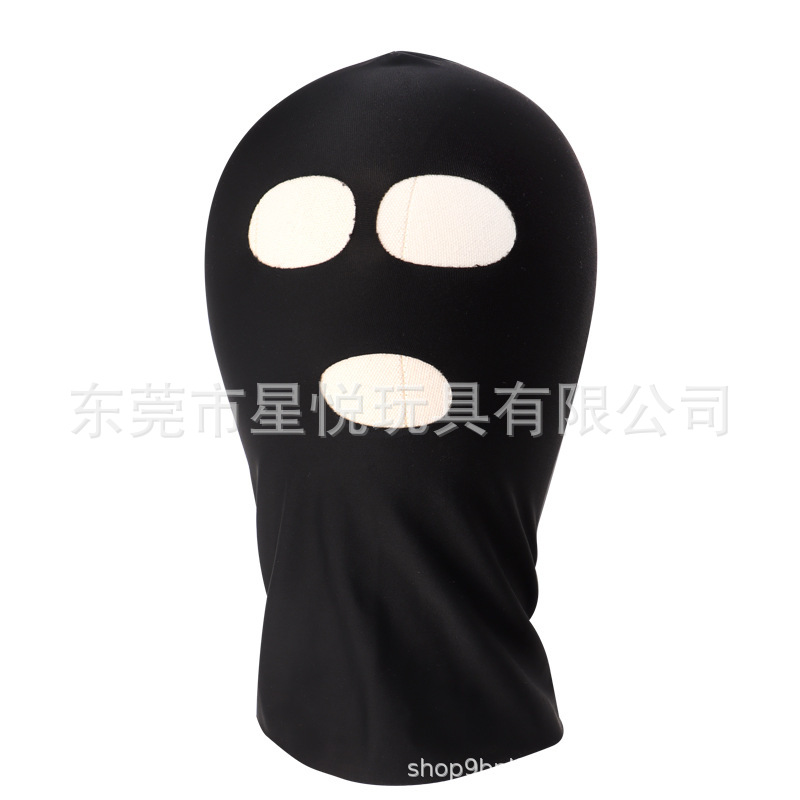 SM Erotic Hood Mask, Breathable Nylon Eye-Opening Design, Elastic Slip-On Adult Headgear — detail image 9