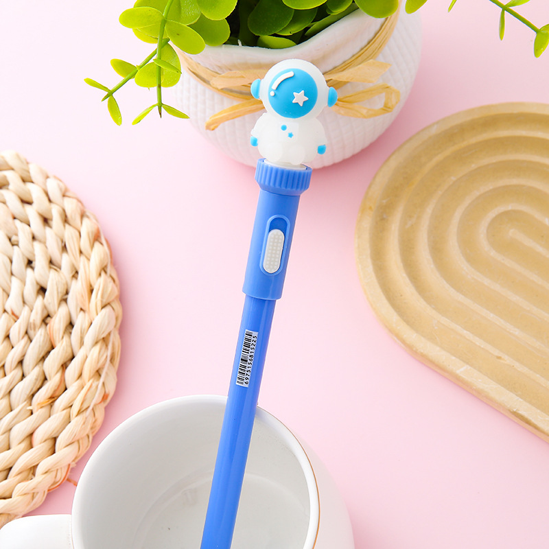 Bolígrafo giratorio con luz Bolígrafo de neutro de astronauta Bolígrafo de agua luminosa de descompresión de estudiantes creativos Bolígrafo de firma de oficina al por mayor