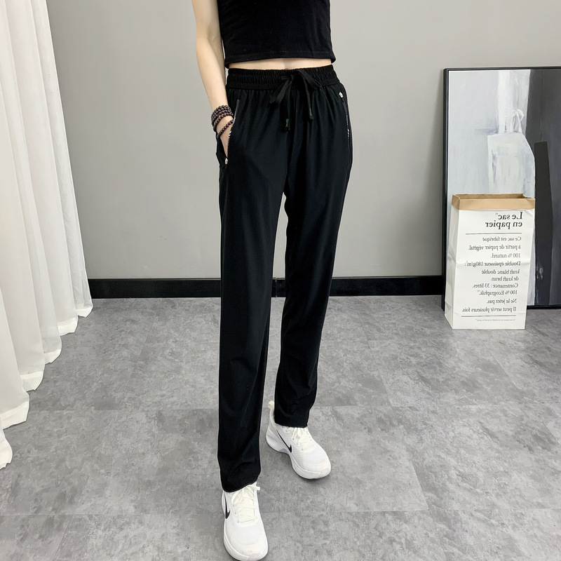 直送アイスシルクパンツ 男女兼用 速乾スポーツパンツ 夏用 伸縮性 通気性 速乾 薄手 日焼け防止パンツ|undefined