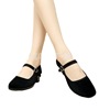 Women's slip-ons, cloth black footwear, wholesale