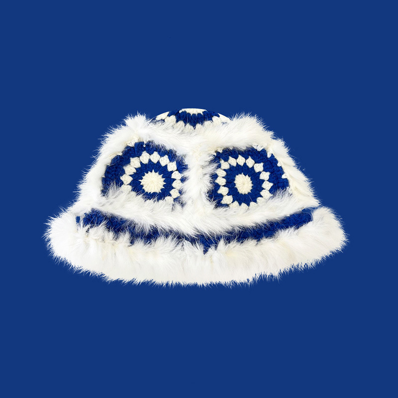 Woven demi-season velvet keep warm knitted hat