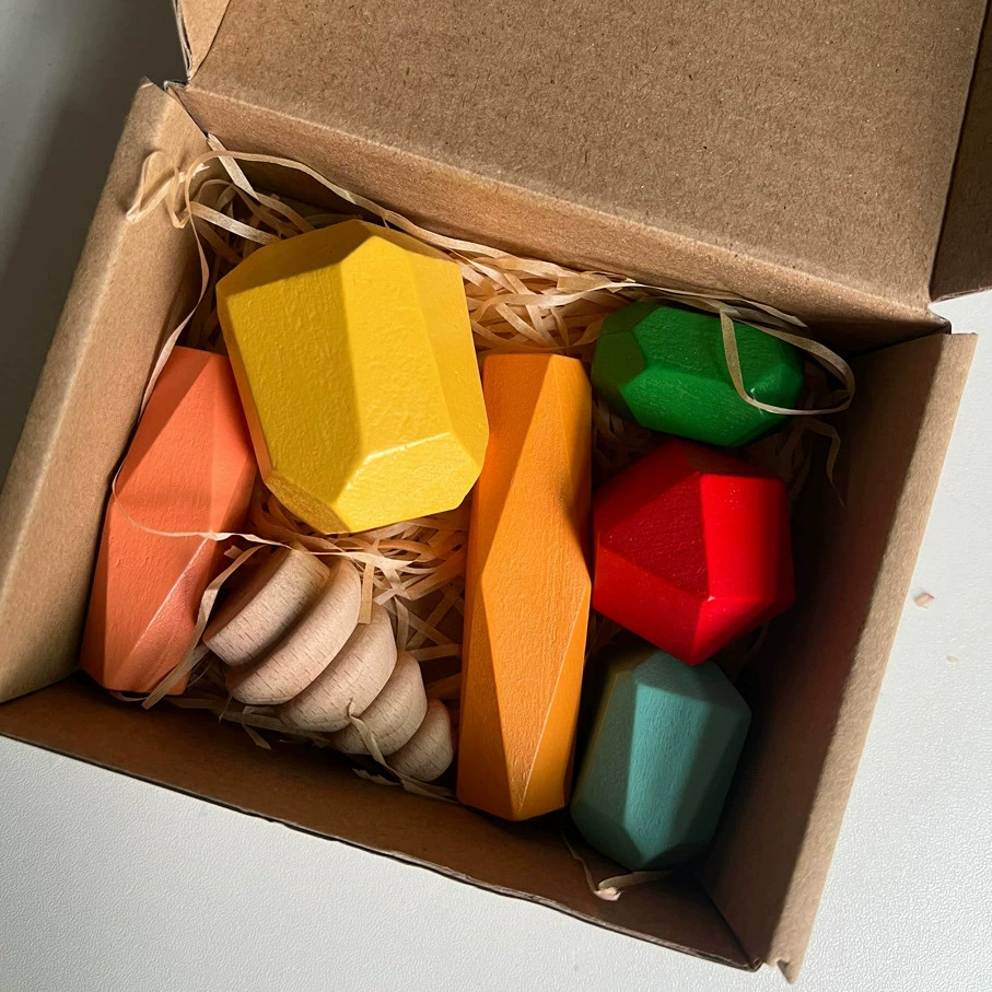 Красочная деревянная башня Montessori, конструктор, Дженга, игрушка, (跨境交易), раннее образование