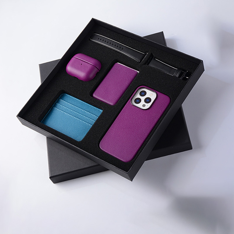 Suitable for Apple 16 Mobile Phone Case Magnetic Card Holder Genuine Leather Small Wallet Palm Print Airpodspro Headphone Case Set Suitable for Apple 16 Mobile Phone Case Magnetic Card Holder Genuine Leather Small Wallet Palm Print Airpodspro Headphone Case Set