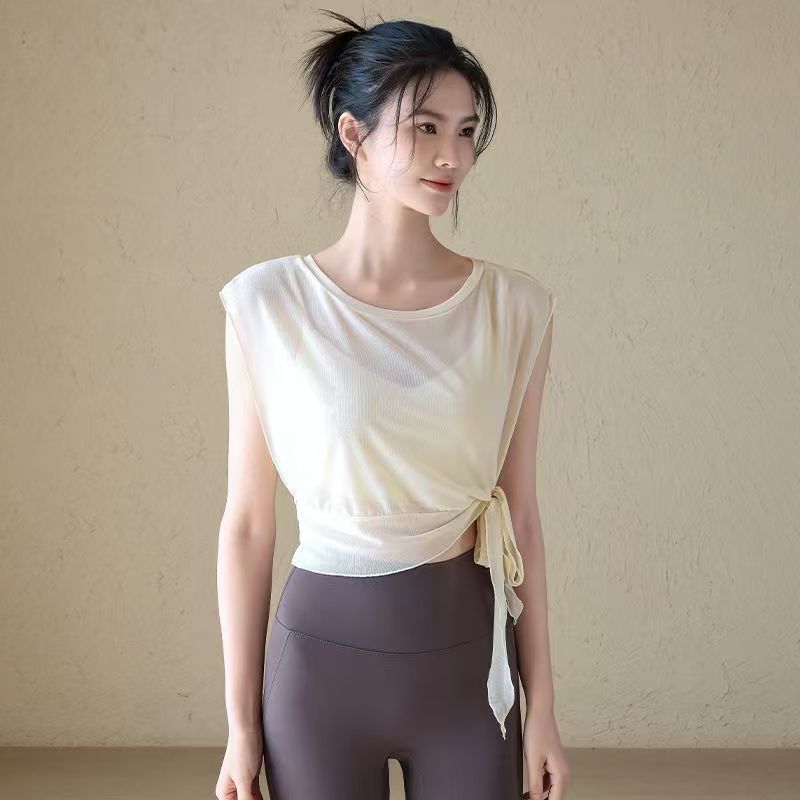 2025 Yoga Wear Two-Piece Set for Women Summer Lightweight Breathable Sports Short-Sleeved All-In-One Fitness Bra Training Clothes