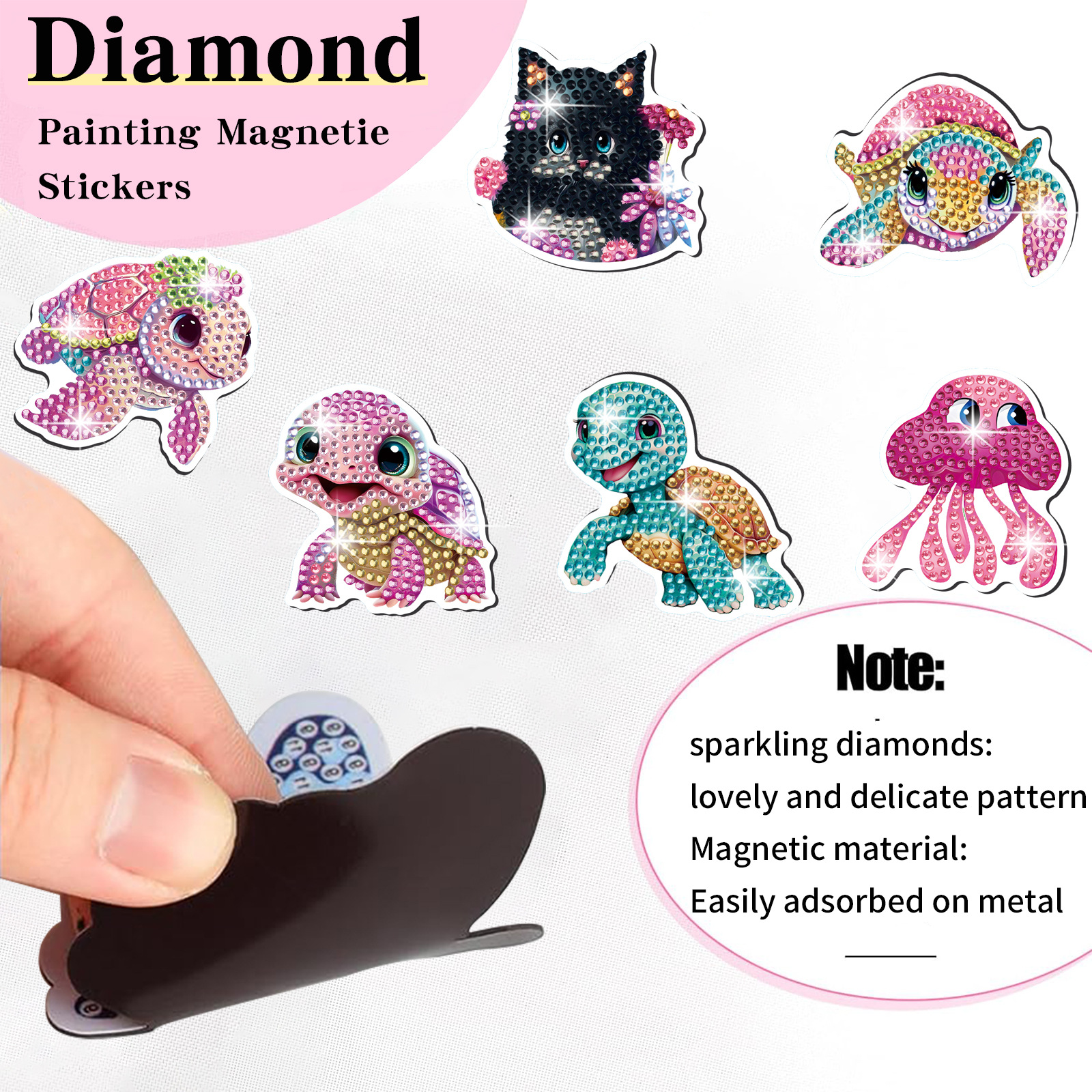 Perro cachorro gato animal magnetismo diamante pintura pegatinas refrigerador niños DIY creativo mampostería pegatinas juguetes al por mayor
