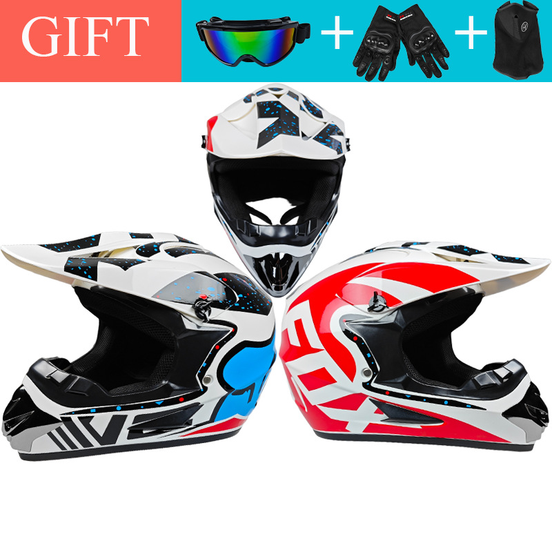 Motosiklet kaskı (dəbilqə) – Diàndòngchē Helmet Beach Motorcycle - white-snowflake-with-goggles-gloves-mask-s
