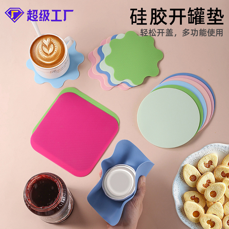 Almohadilla de lata de silicona Spot artefacto de apertura de botella multifuncional para el hogar Herramienta de asistencia de apertura de botella creativa que ahorra trabajo Posavasos de aislamiento térmico