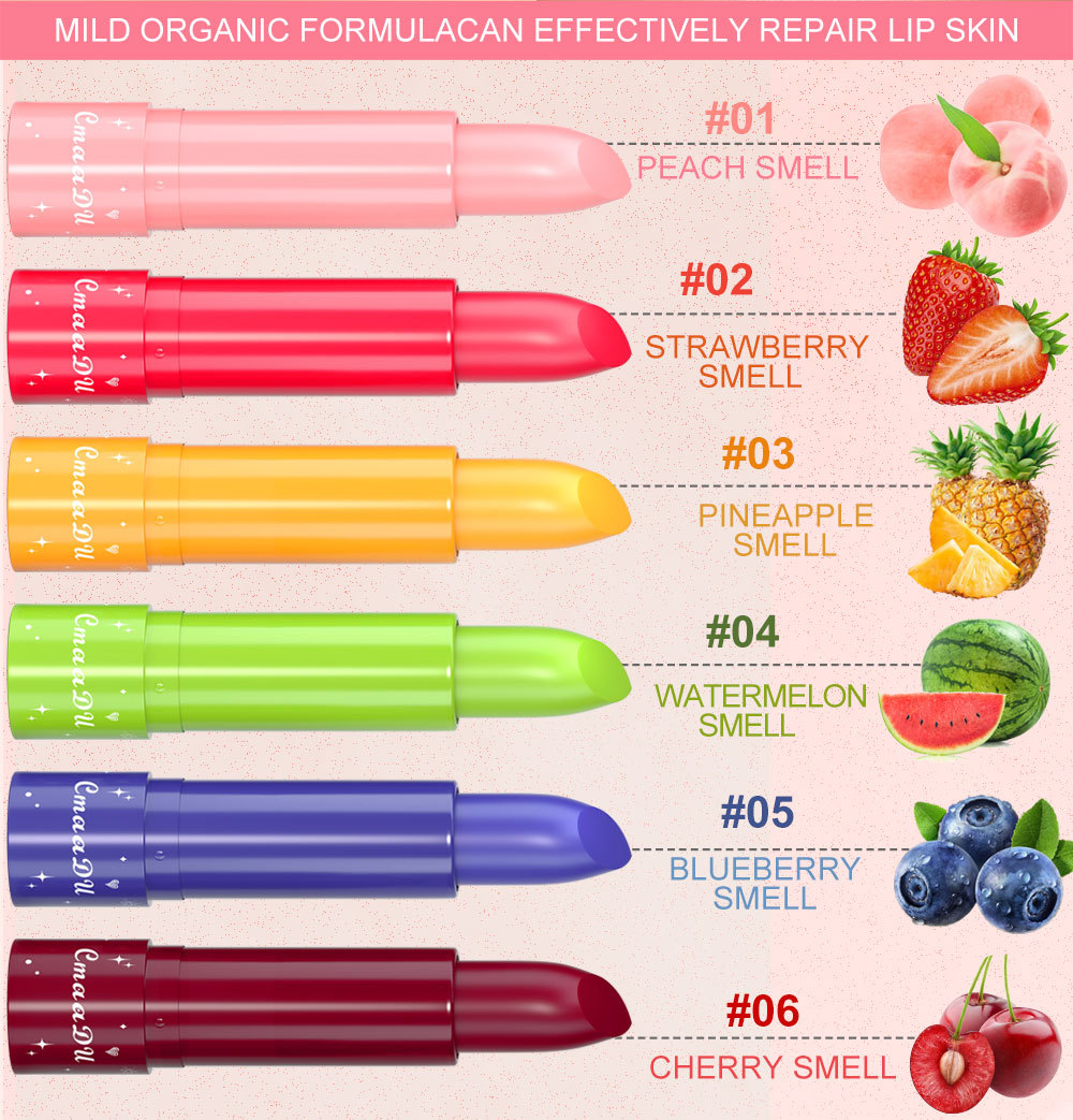 Check it out! Link Disclaimer - Exclusive for foreign trade :CmaaDu 6-pack Fruit-flavored color-changing Lipstick undefined