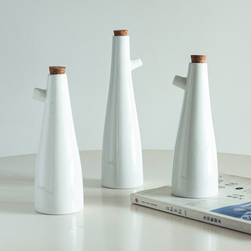 De estilo japonés simple botella de condimento de cerámica botella de aceite de gran capacidad botella de vinagre salsa olla hogar creativo suministros de cocina traje