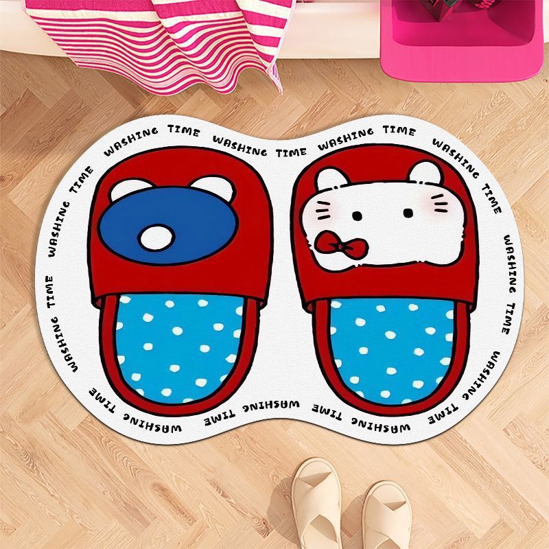 Hellokitty Cute Soft Diatom Mud Bathroom Floor Mat Absorbent Non-Slip Bathroom Carpet Absorbent Mat Foot Mat