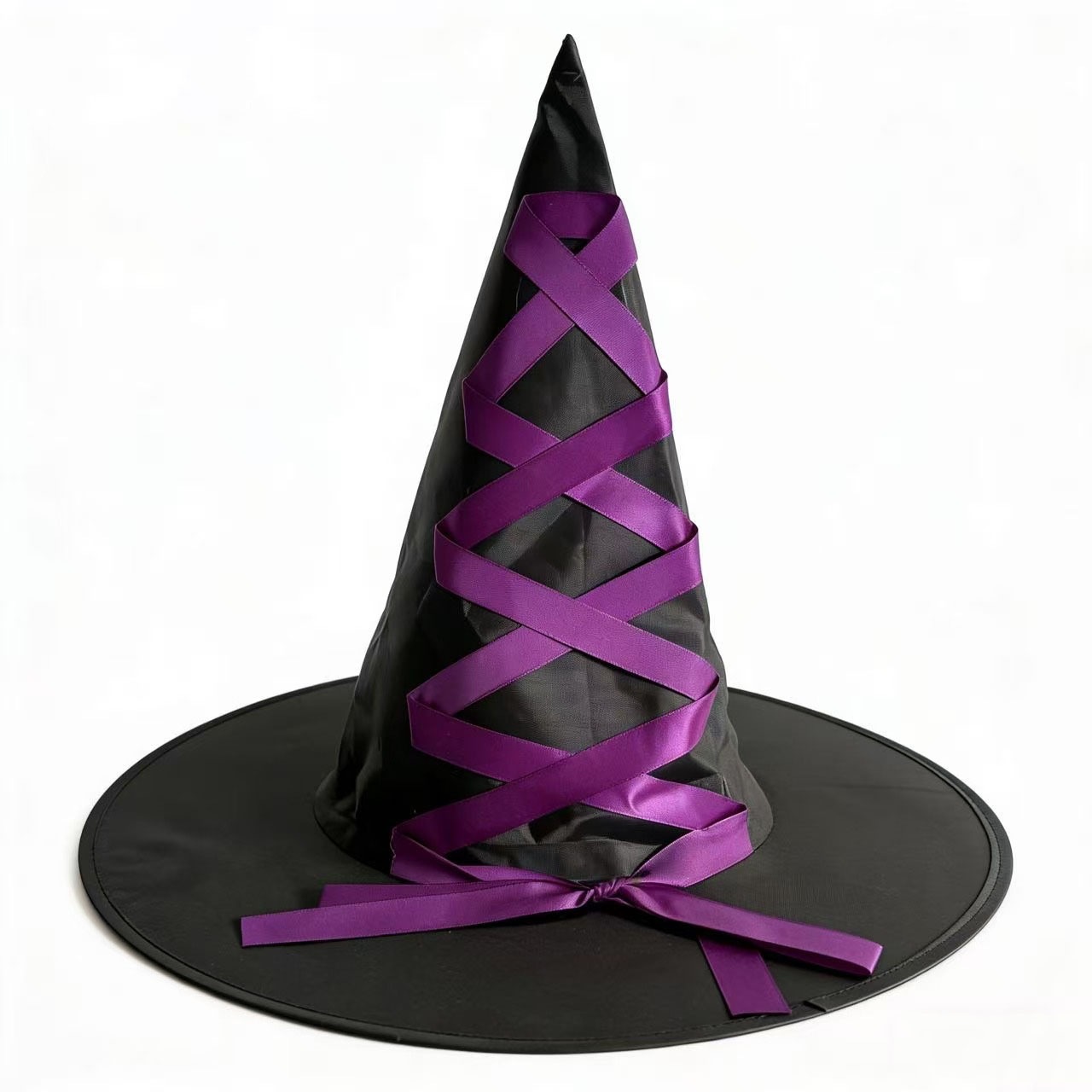 Sombreros de bruja de Halloween, sombreros de bruja de Oxford negros, disfraz de fiesta, sombreros de bruja de cuernos afilados al por mayor