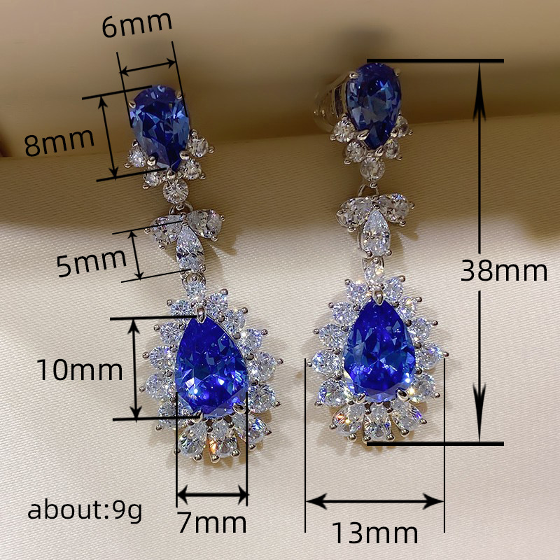 12g Weight Copper Ear Needle Material Zircon Inlay Material Drop Earrings Classification 1 Pair Quantity Holiday, Daily Occasion Copper Material Water Droplets, Flower Pattern Women's Gender Inlay Design Simple Style, Classic Style Style 1 Pair Simple Style Classic Style Water Droplets Flower Inlay Copper Zircon Drop Earrings 无