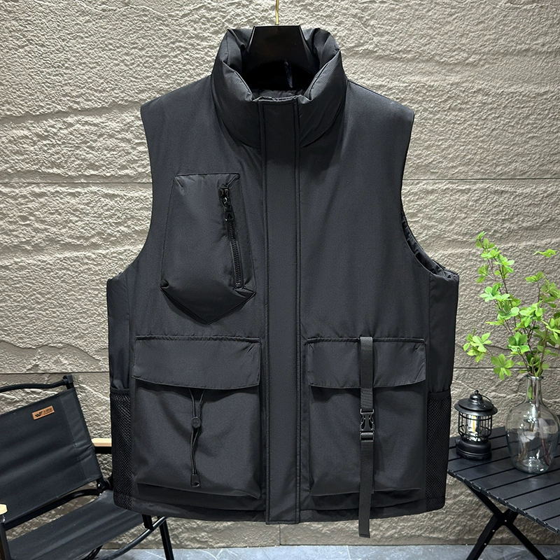 Vest for leisure sleevless, jacket with zipper, increased thickness, plus size