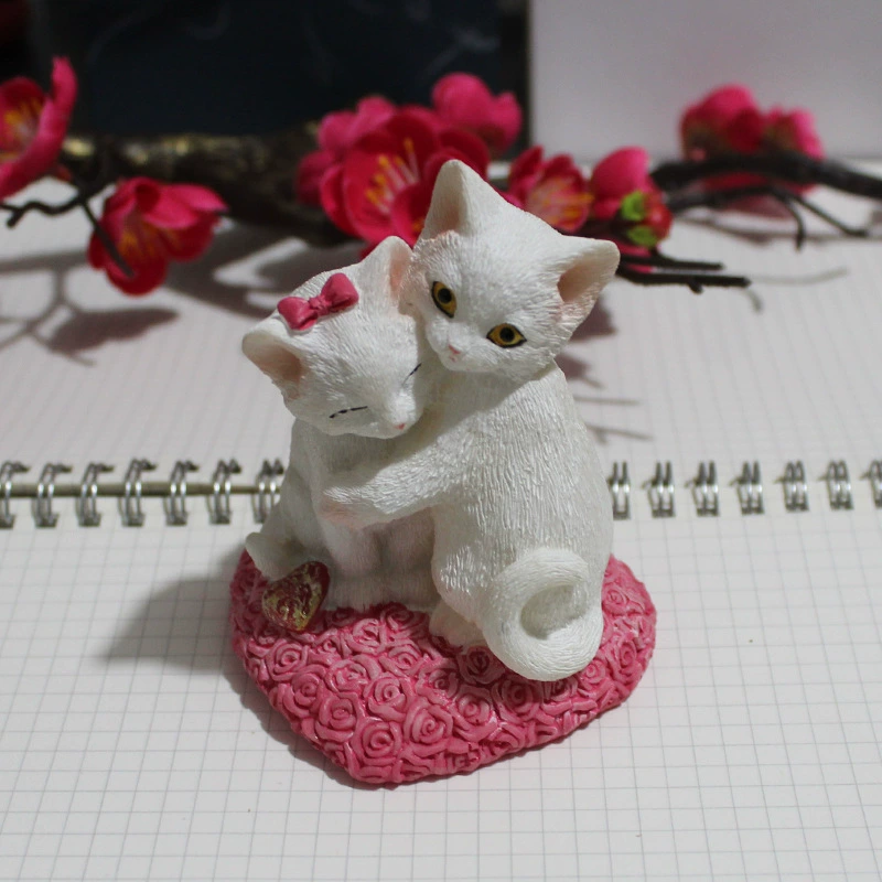 Трансграничные изделия из смолы, подарок, памятные праздничные украшения, моделирование животных, творческие новые украшения для кошек на День Святого Валентина