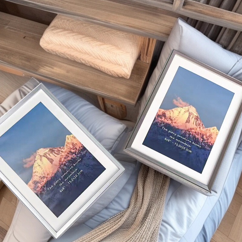 887 Living Room Artistic High-End Aluminum Alloy Welded Photo Frame Display Album Hanging Picture 8*10 Small Photo Frame Ins Style