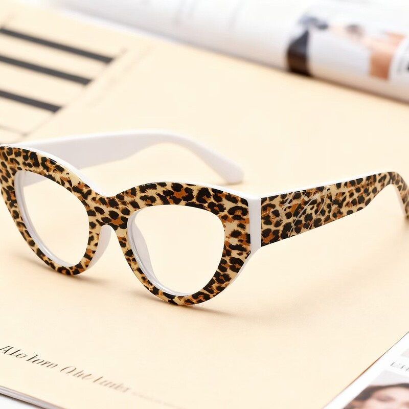 25 New Trendy Street Style Concave Shape Flat Mirror Butterfly Retro Cat Eye Ins European and American Color Matching Glasses Frame Large Frame