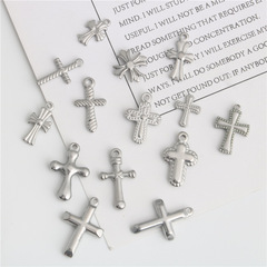 Stainless steel small cross necklace bracelet pendant accessory DIY titanium steel jewelry accessories