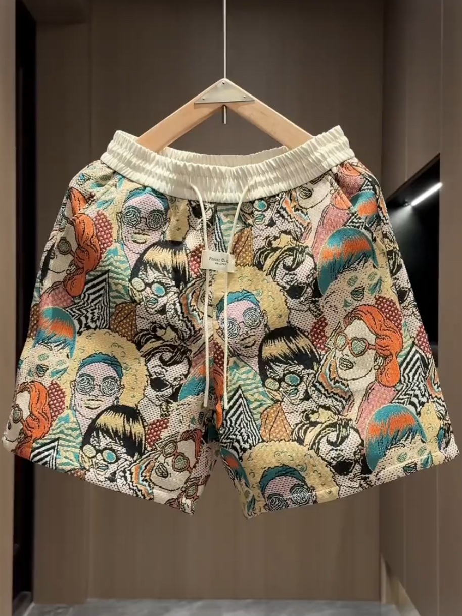 Men's Casual Shorts Summer, Korean Style Straight Leg Breathable Beach Shorts, Lightweight Quick-Dry Five-Pocket Design_viptrois.com