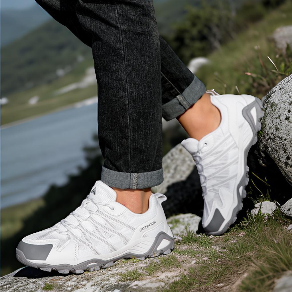 2025 primavera zapatos de montaña para hombres y mujeres nuevos ociosos comercio exterior transfronterizo malla transpirable antideslizante desgaste zapatos de senderismo pareja