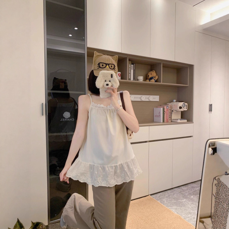 蕾丝吊带背心女夏季设计感小众内搭打底绝美外穿无袖上衣小衫秋季|undefined