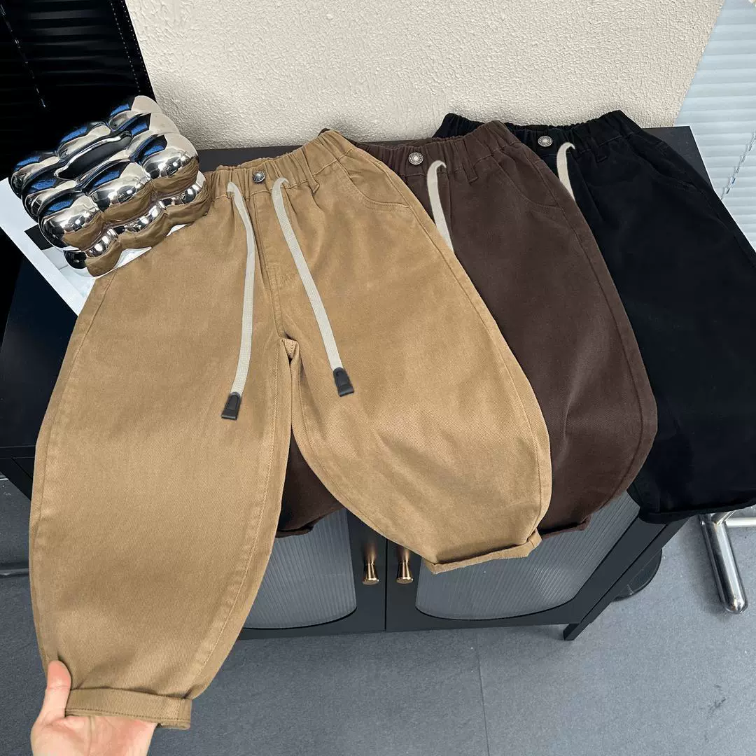 Детские осенние брюки для мальчиков для отдыха, корейский стиль, западный стиль, для подростков, оверсайз