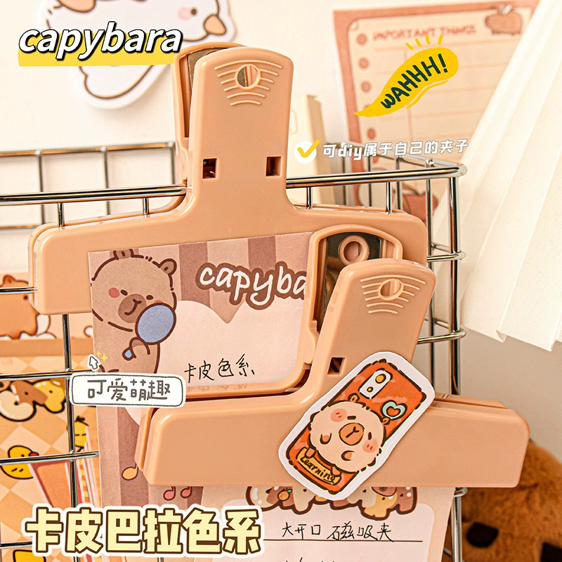 Цветной магнитный зажим Kapibala, персонализированный студенческий зажим для документов, тестовый зажим для бумаги, высококачественный зажим для заметок в справочнике