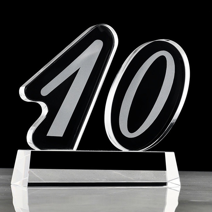 Trofeo de cristal personalizado con inscripción creativa Copa de premios de aniversario concurso de música regalo conmemorativo