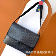 GoyardCapetien男性斜めショルダーバッグ犬歯郵便バッグレトロキャンバス牛革バッグパソコン通勤バッグ