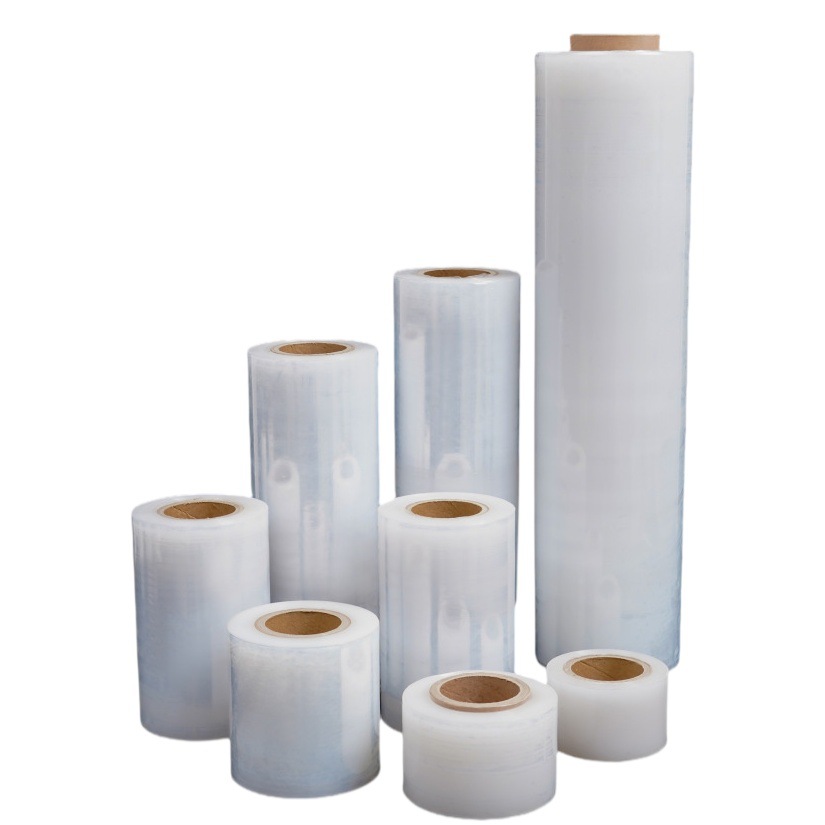 Yulang embalaje película de bobinado PE película de estiramiento 50 película de embalaje autoadhesiva película de plástico transparente pequeño fabricante de película de bobinado