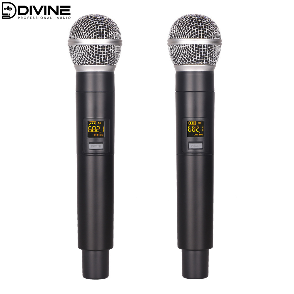 Sistema de Micrófonos Inalámbricos Dinámicos 1 a 2 de Mano para Karaoke image 3