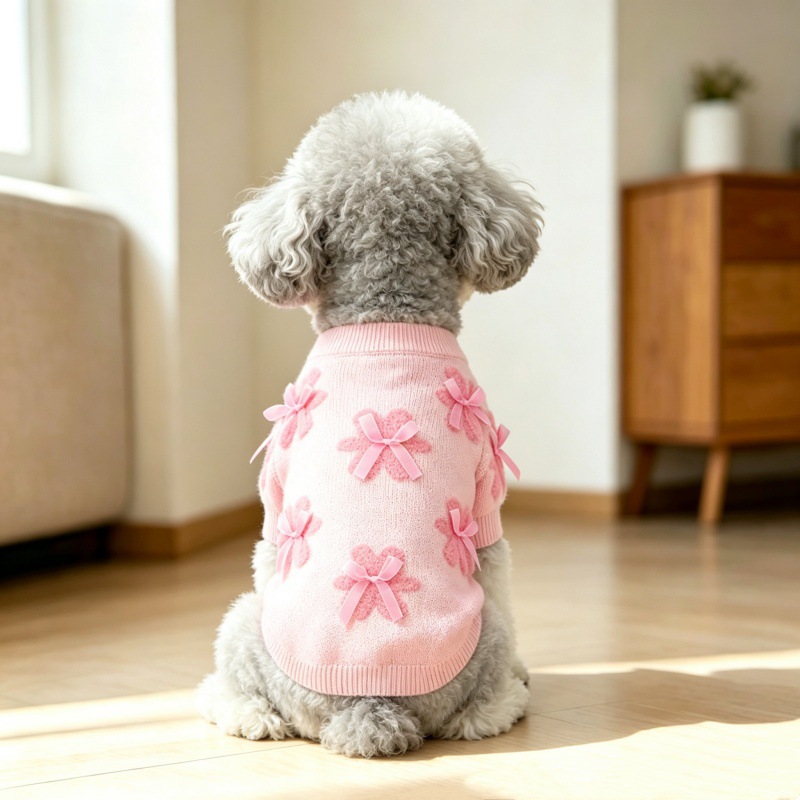 Vairumtirdzniecība mājdzīvnieku trikotāžas džemperi maziem un vidējiem suņiem, suņiem un kaķiem, Teddy Pomeranian, French Dou, Schnauzer, Rachel ziemas apģērbi