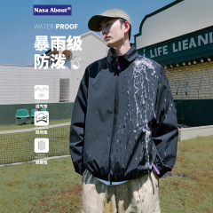 NASA防泼水双拉链设计立领飞行员夹克男女潮牌上衣美式春秋季外套
