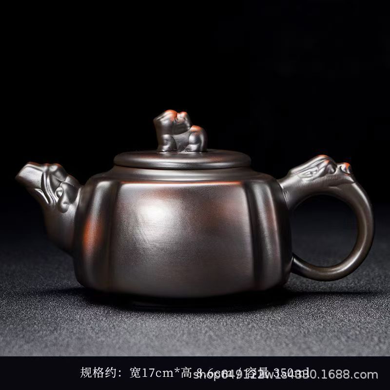 新款紫陶茶壶家用西施单壶吉象壶浮雕紫泥半手工功夫茶具伴手礼|undefined