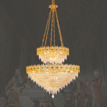 欧式餐厅吊灯法式全铜长形灯别墅奢华大气水晶个性创意吧台灯具