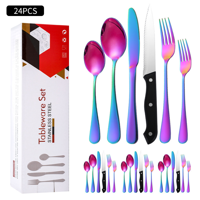 Caja blanca 1010 principal 5 cuchillo de carne color (24 piezas)