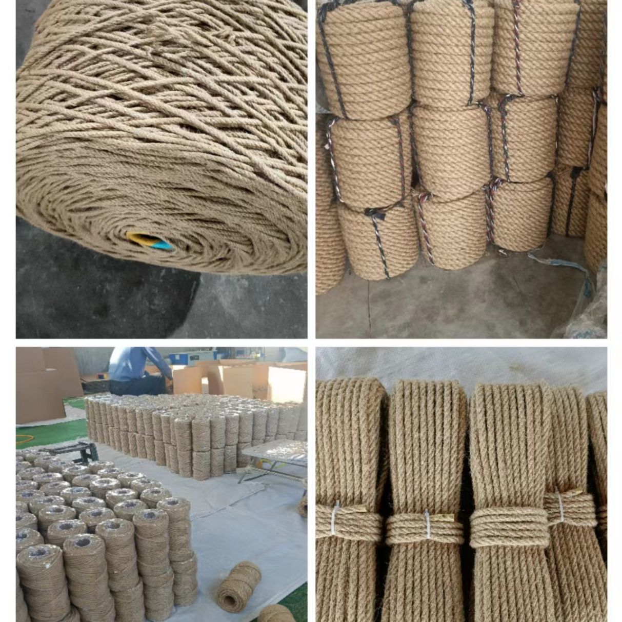 Venta al por mayor de alta calidad gruesa y delgada cuerda de cáñamo cuerda de yute cuerda de escalada de gato cuerda de cáñamo tejida decorativa vintage artesanía de jardinería cuerda de cáñamo fino