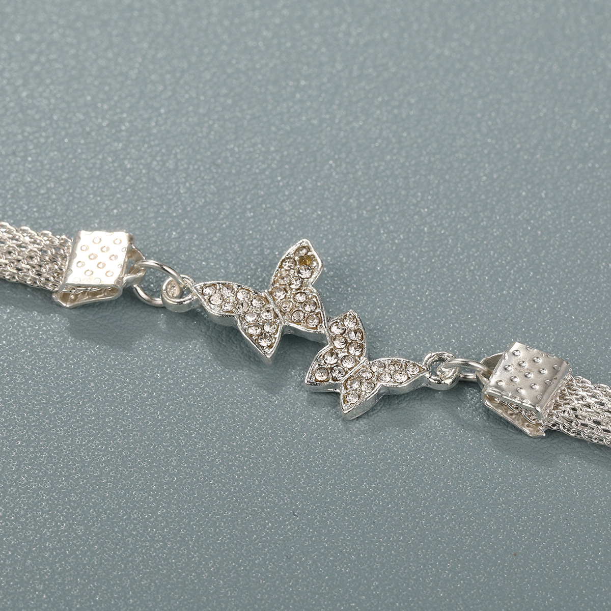 Bracciale farfalla con diamanti e cuore in argento donna_voghion.com