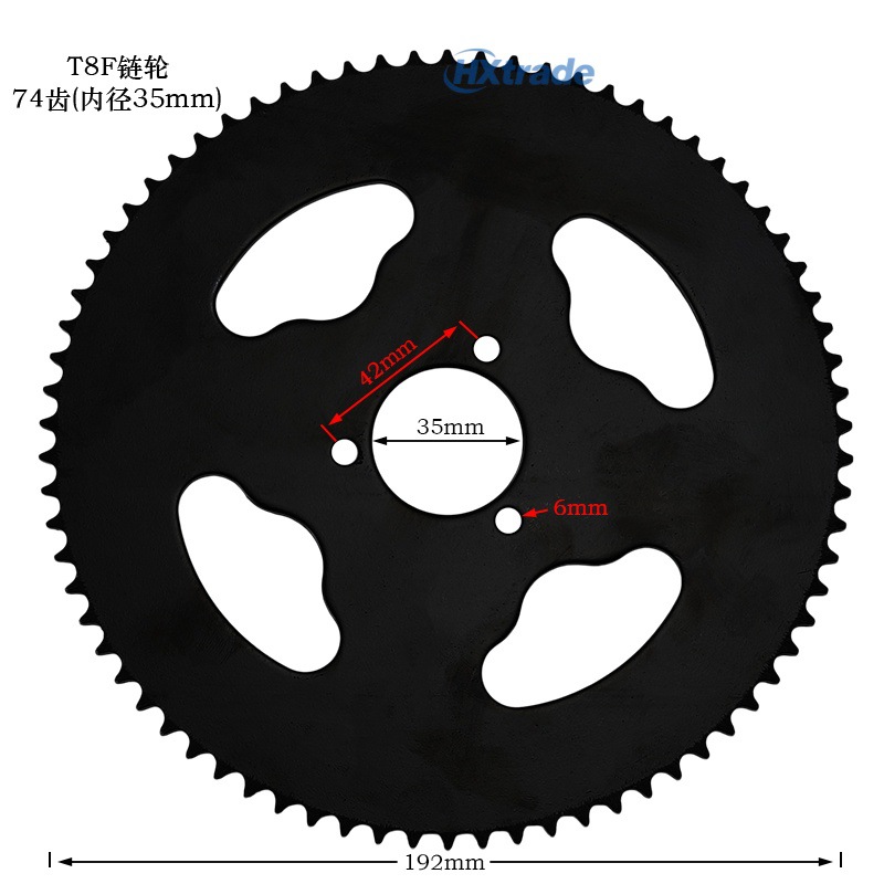 49Cc Mini Motorcycle Electric Gasoline Scooter T8F Gear 44 54 64 74 Tooth Chain Sprocket Chainring