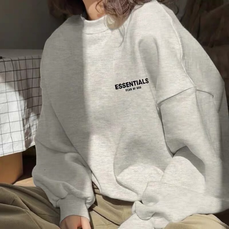 Fog Stack Essentials Niche American Fashion Brand Autumn and Winter Fleece-Lined Men's Couple's Round-Neck Sweatshirt Fog Stack Essentials Niche American Fashion Brand Autumn and Winter Fleece-Lined Men's Couple's Round-Neck Sweatshirt