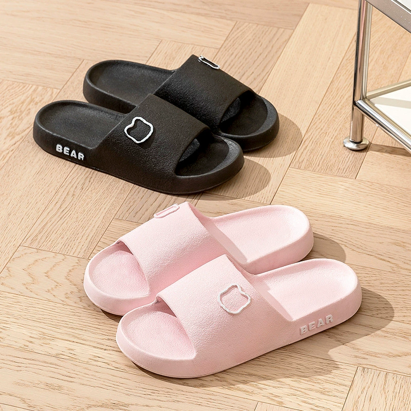 Тапочки для летнего домашнего использования, домашние тапочки для ванной комнаты, нескользящие для купания, мужские и женские пары, бесшумные, с мягкой подошвой из ПВХ, легкие