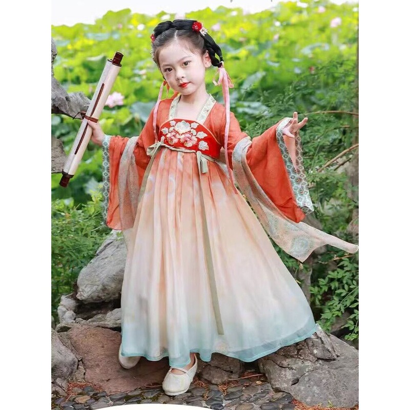Hanfu for Girls, Spring and Autumn Chinese Style Children's Ancient Fairy Tang Suit, Spring Style for Girls, Ancient Style Dress for Girls