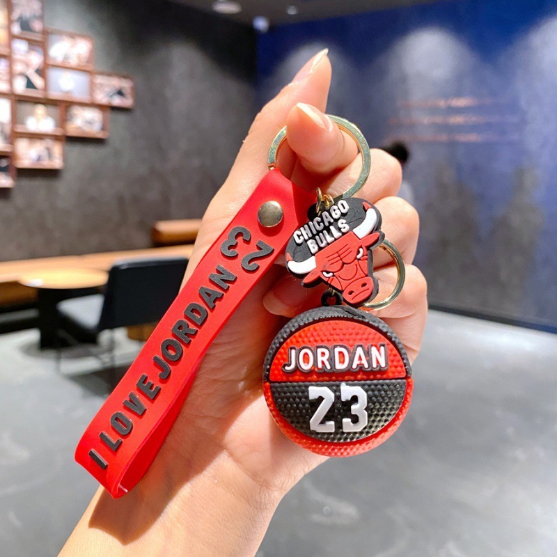 乔丹科比NBA篮球钥匙扣仿真立体篮球钥匙链情侣汽车吊饰书包挂件|undefined
