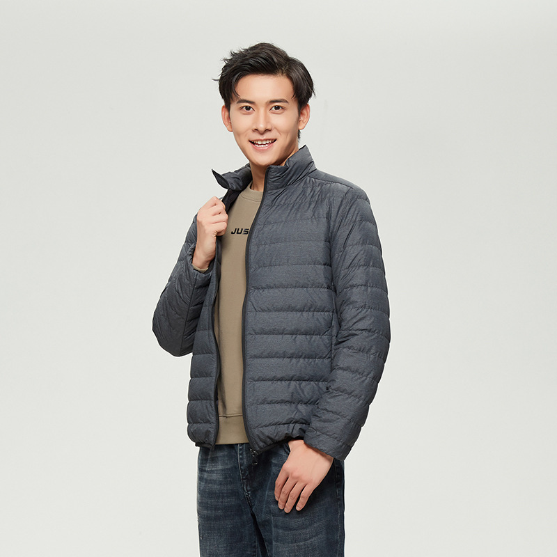 Clearance Sale~ Youth Men's 90% White Duck down Lightweight down Jacket with Stand Collar, Casual Loose Thin down Jacket
