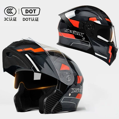 for Men and Women, Open-Face | Motosiklet kaskı (dəbilqə) - heihongchen-dot3c-certified-high-definition-mirror-m54-56-head-circumference