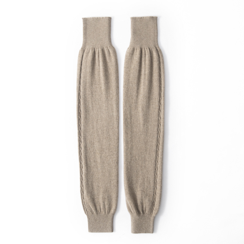 Extra Long Leggings 100% Cashmere 2025 Autumn and Winter New Women's Cable Thickeneded and Extra Long Cold-Proof and Warm Knitted