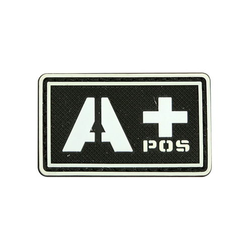 Multi-color blood type stamp PVC rubber badge tactical helmet Velcro first aid blood type strip personalized patch