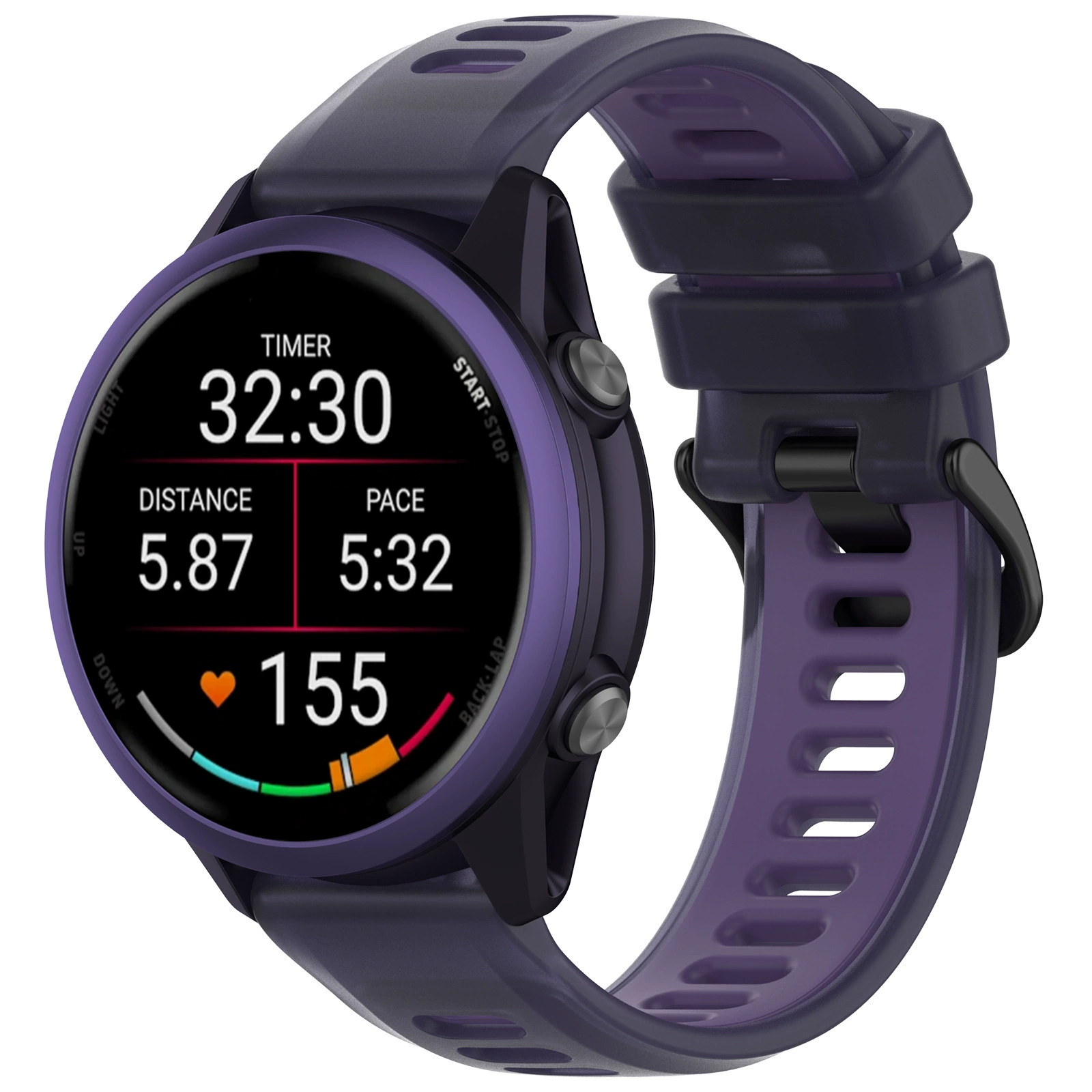 Ремешок из гелевой резины для Garmin Forerunner 570 F570, двухцветный 20/22 мм, от производителя